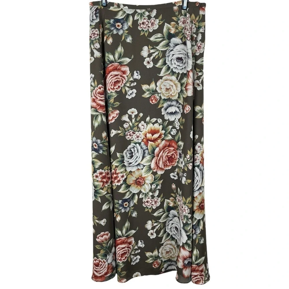 The Limited Floral Roses Fall Color Chiffon Skirt Size 4
